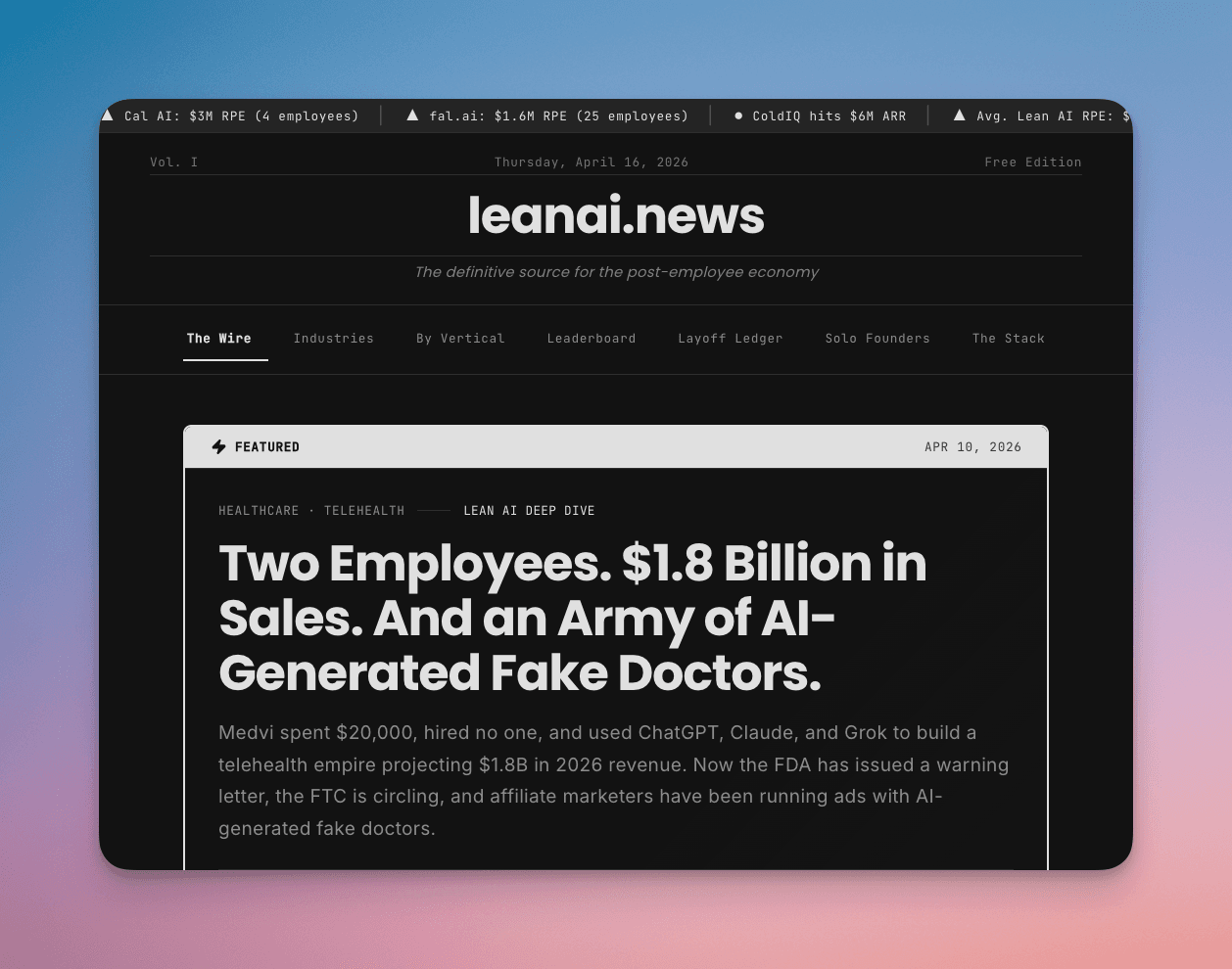 LeanAI.news project screenshot