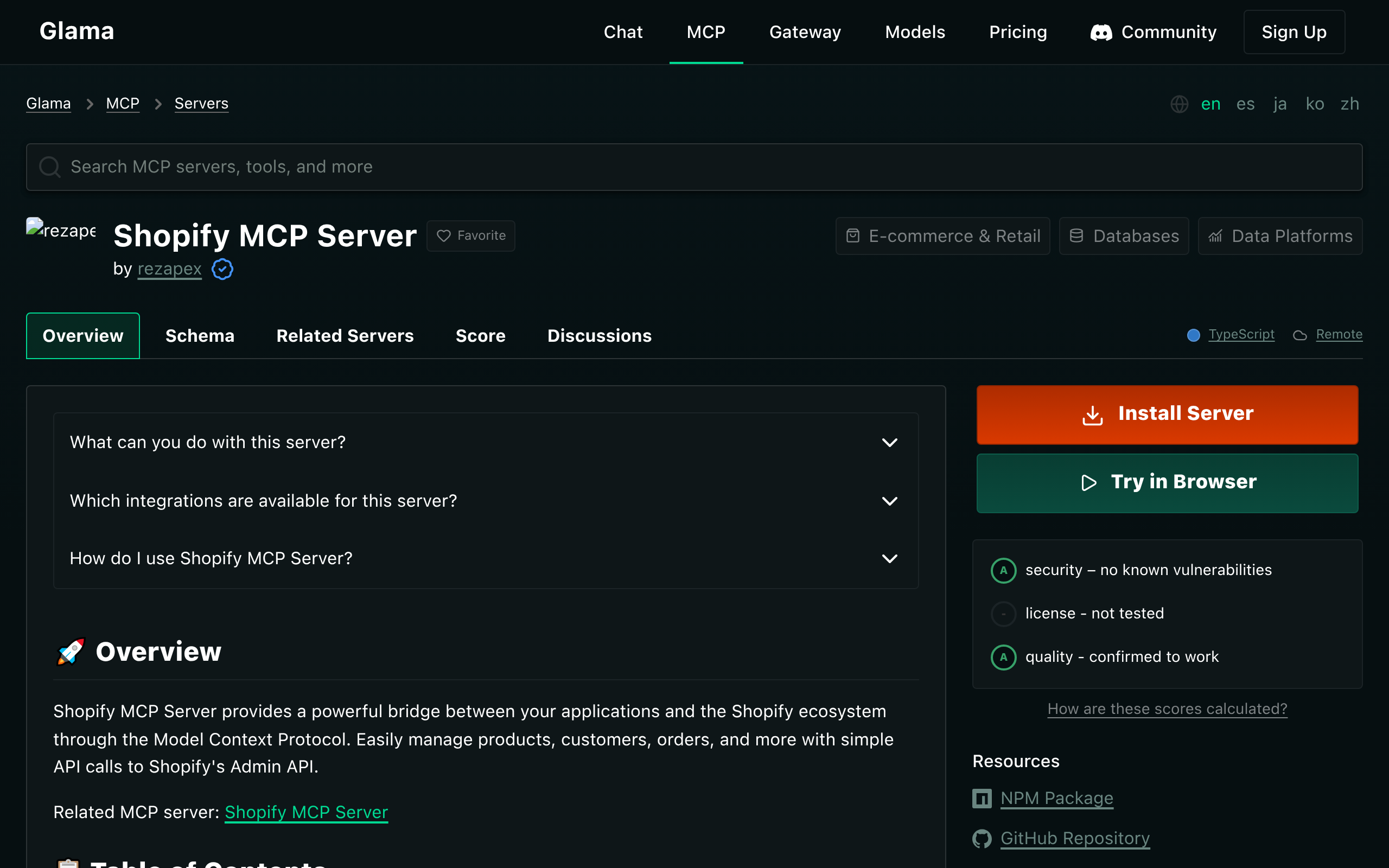 Shopify MCP Server